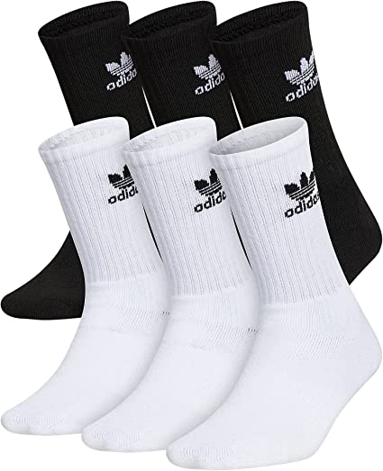 Photo 1 of adidas Originals Kid's - Boys/Girls Trefoil Crew Socks (6-Pair) SIZE MEDIUM ( 13C -4Y )