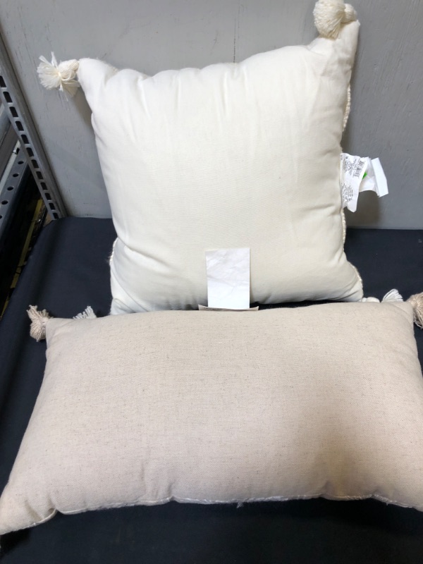 Photo 2 of 2 BIEGE AND WHITE ACCENT PILLOWS , FROM TARGET 