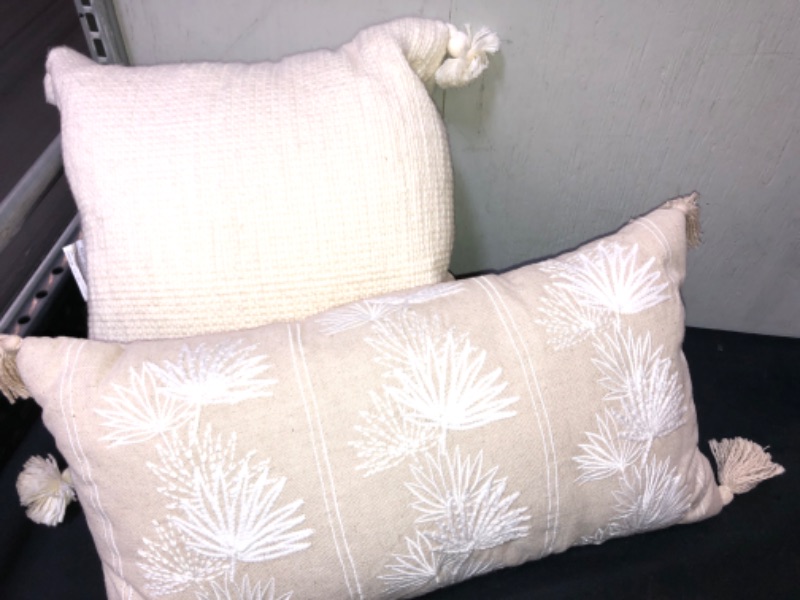 Photo 1 of 2 BIEGE AND WHITE ACCENT PILLOWS , FROM TARGET 
