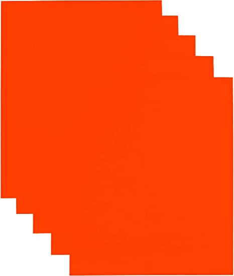 Photo 1 of  2 PACK Handy Crafts Heat Transfer Vinyl HTV Iron On 12" x 10" Sheets for T-Shirts - Pack of 5 (Orange)

