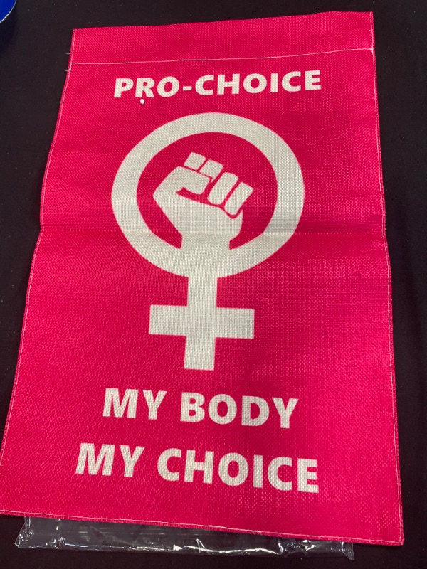 Photo 2 of 3x5 Ft Keep Abortion Safe And Legal Pro-choice Flag My Body My Choice Women's Rights Flag Double Stitched For Outdoor Decorations with Brass Grommet (Black)
