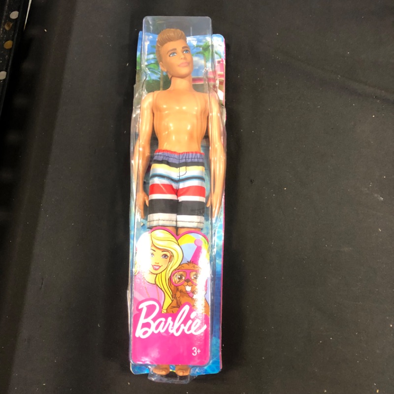 Photo 3 of ?Barbie Ken Beach Doll Wearing Striped Swimsuit, for Kids 3 to 7 Years Old SEAL BROKEN DAMAGE PACKAGING