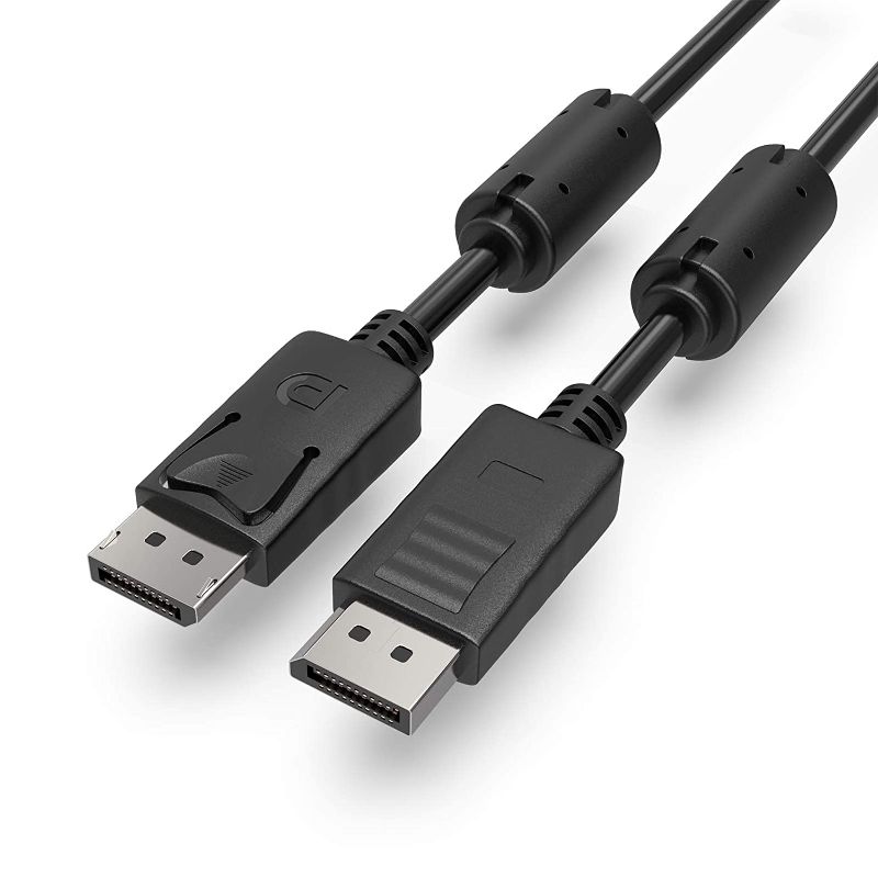 Photo 1 of Mini Displayport to Displayport Cable, KissU 5ft Mini DP(Thunderbolt Compatible) to DP Cable, 4K@60Hz/ 2K@144Hz, Male to Male, Compatible with MacBook Air/Pro, Surface Pro/Dock and More- Black
