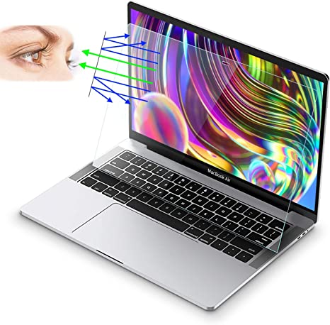 Photo 1 of SONGLIAN Anti-Blue Light Protection Eyes Tempered Transparent Screen Film for MacBook Air 13/inch Pro 13 (2018-2020), Block/Filter Blue Light Screen Film for A2337 A2338 (M1) A2289 A2251 A2179 A1932
