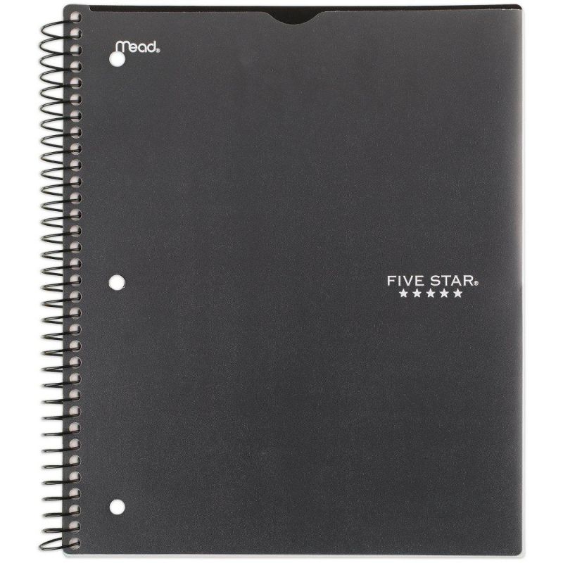 Photo 2 of Spiral Notebook 5 Subject Wide Ruled Customizable Black - Spiral Notebook 3 Subject Wide Ruled Customizable Black - Five Star