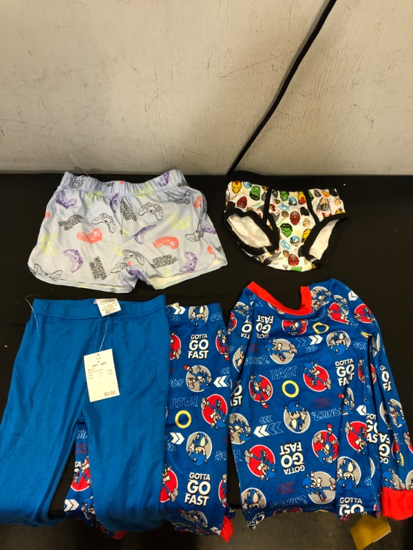 Photo 3 of 3PCS MISC ITEMS- BOYS CLOTHING- SIZE 4- SONIC PJ SET- UNDERWEAR- PJ SHORTS