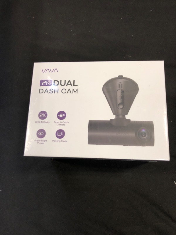 Photo 1 of VAVA VD009 Dual Dash Cam, 2K Front 1080p Cabin 30fps Car Camera, Sony Sensor, Infrared Night Vision, App Control & 2" LCD Display, Parking Mode, Built-in GPS for Uber & Lyft, Bluetooth Snapshot Remote
**FACTORY SEALED**