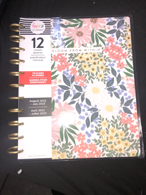 Photo 1 of 2022-23 Academic Planner Big 12 Month Springtime Flora - The Happy Planner