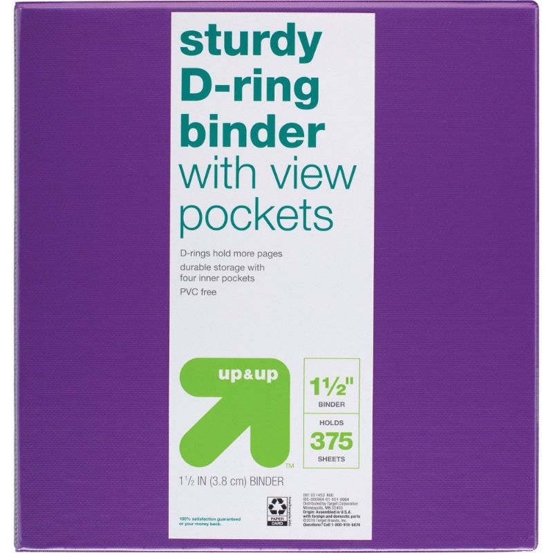 Photo 2 of 370 Sheet 1.5 3 Ring Binder Purple - 2 count 