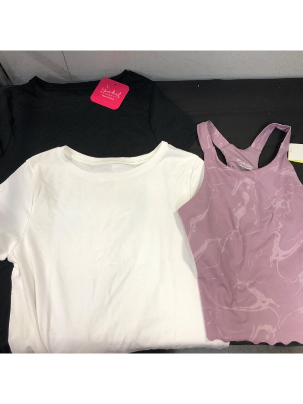 Photo 1 of 3 COUNT Short Sleeve Non-Shirred Maternity T-Shirt - Isabel Maternity by Ingrid & Isabel™ & Girls' Printed Crop Tank Top - All in Motion™ SIZE L /XL


