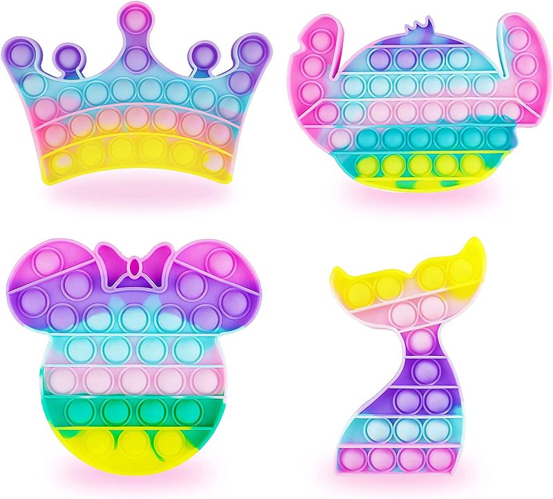 Photo 1 of 5 COUNT ITEM PACK Genovega Square Pop Rainbow Purse for Girls Toys Bag Kid School Shoulder Handbag Pack Backpack Birthday & Square Pop Purse DEER & NiToy 2PCS Pop Bubble Silicone Sensory Fidget Toy Pack, Squeeze Toy Stress Reduce Anxiety Relief Popper Mul