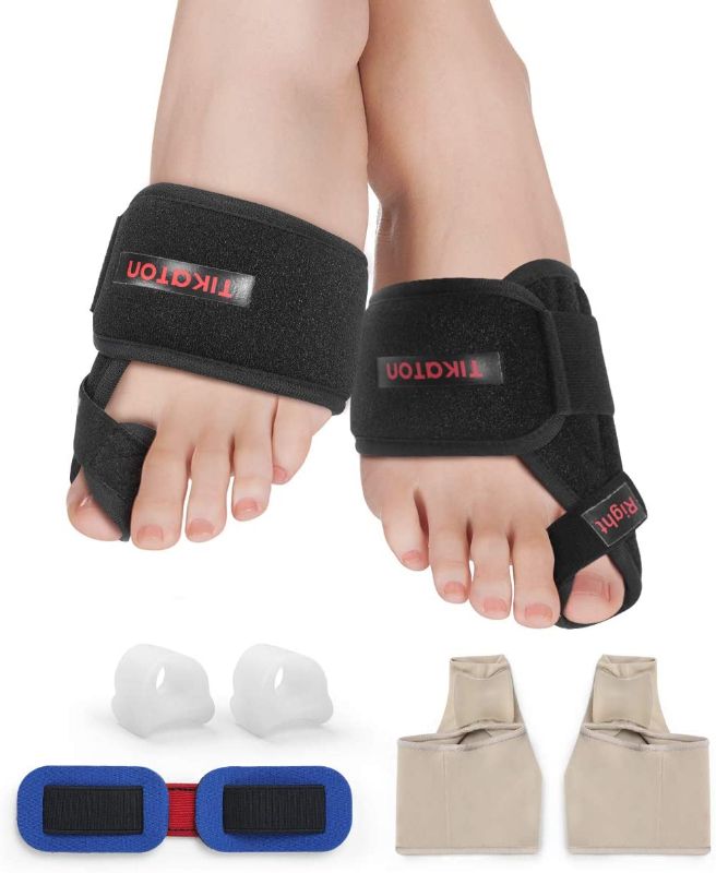 Photo 1 of 3 ITEM COUNT Tikaton Bunion Corrector & Bunion Relief Protector Sleeves Kit for Women Men (7Pcs), Orthopedic Bunion Splint for Big Toe Pain Relief and Toe Straightening, Hallux Valgus Brace for Day/Night Support &NatraCure Gel Toe Spreaders & Spacer (with