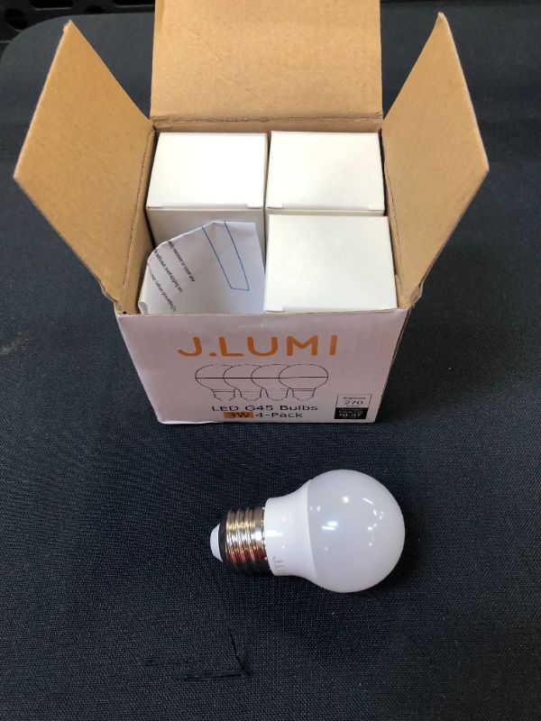 Photo 2 of J.LUMI BPC4503 A15 LED Bulb 3W, Compact Size, Night Stand Bulb, Table Lamp Bulb, 25 Watt Light Bulbs, E26 Medium Base, LED Light Bulbs, 3000K Soft White, NOT Dimmable (Pack of 4)