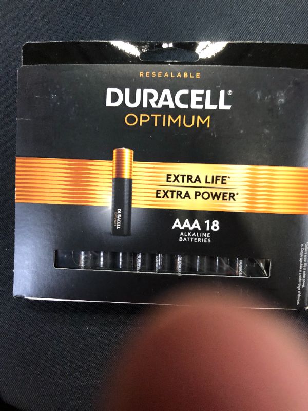 Photo 1 of Duracell Optimum Batteries, Alkaline, AAA, 1.5 V, 18 Pack - 18 batteries