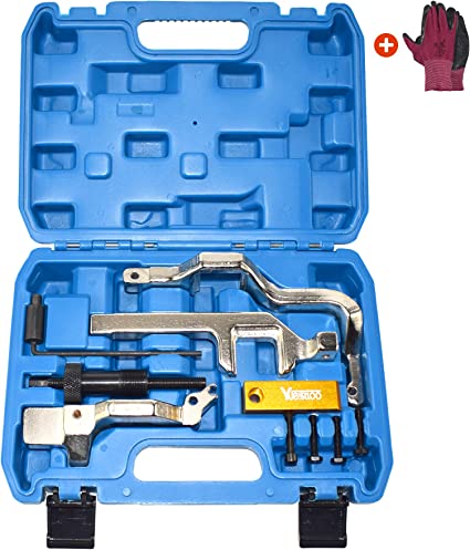 Photo 1 of Yuesstloo Engine Camshaft Alignment Locking Timing Tool Kit Compatible with BMW Mini Cooper N12 N14, with Carrying Case & Gloves
