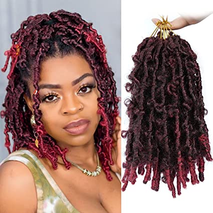 Photo 1 of 6 Packs Butterfly Locs Crochet Hair 12 Inch Pre Looped Distressed Locs Crochet hair (12 Inch (Pack of 6), TBUG)
