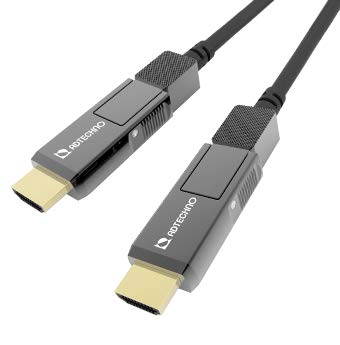 Photo 1 of ADTECHNO 18Gbps 4K HDMI Armored Fiber Cable 10m (32.8 ft) with Dual Micro HDMI and Standard HDMI Connector

