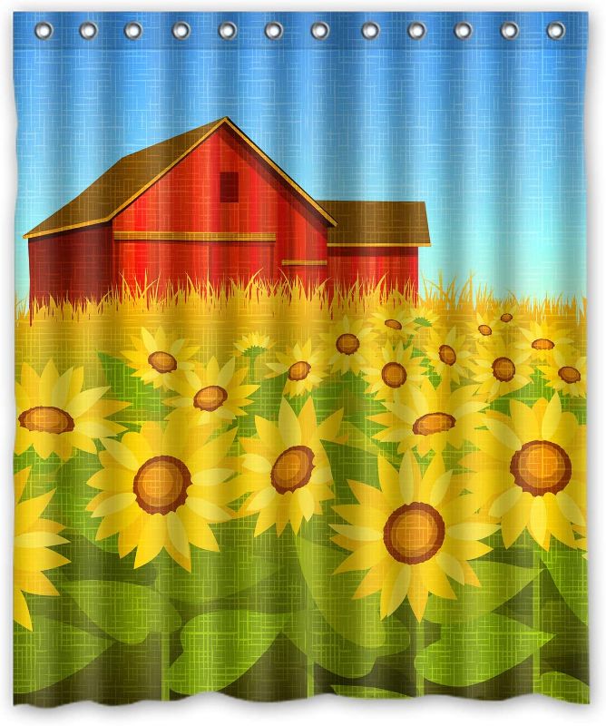 Photo 1 of 
KXMDXA Barn Meadow Flowers Waterproof Polyester Bath Shower Curtain Size 66x72 Inch