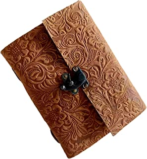 Photo 1 of Leather Journal Women - Leather Notebook - Book of Shadows - Leather Grimoire - Leather Sketchbook - Bound Journal - Leather Journal Unlined Pages - Writing pad - 8 x 6 Inches Journal Notebook