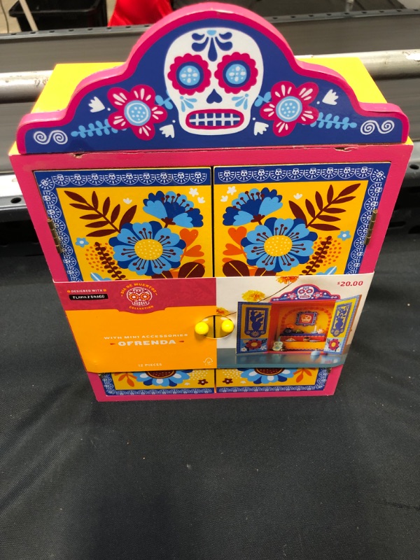 Photo 2 of Día de Muertos Wood Ofrenda Box with Mini Accessories - Designed with Flavia Z Drago