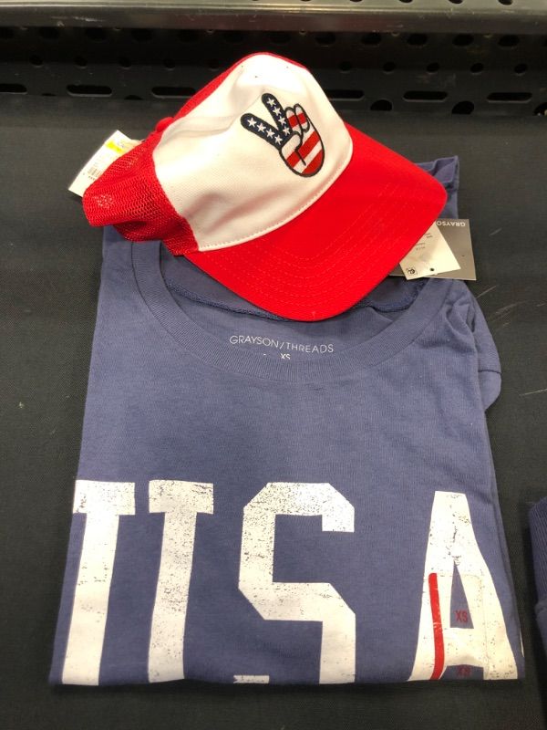 Photo 1 of 4TH OF JULY BUNDLE XS SHIRT AND ONE SIZE FITS MOST HAT