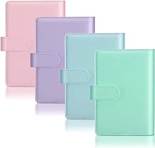 Photo 1 of 4 Pcs A6 PU Artificial Leather Notebook Binder Loose Leaf Refillable 6 Ring Binder Cover with Magnetic Buckle Closure, Personal Diary Schedule Organizer, for A6 Filler Paper, Blue, Purple, Pink, Gree