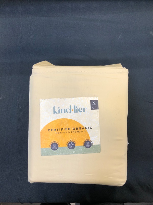 Photo 2 of 100% Organic Cotton Solid Sheet Set - Kindlier, King Size