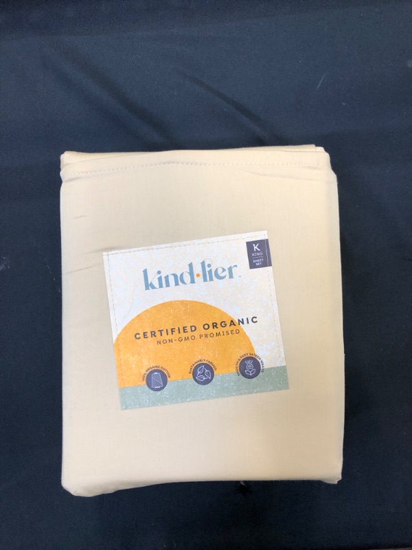 Photo 2 of 100% Organic Cotton Solid Sheet Set - Kindlier, King Size