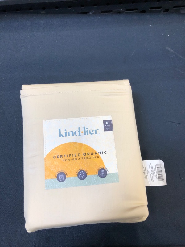 Photo 2 of 100% Organic Cotton Solid Sheet Set - Kindlier, King Size