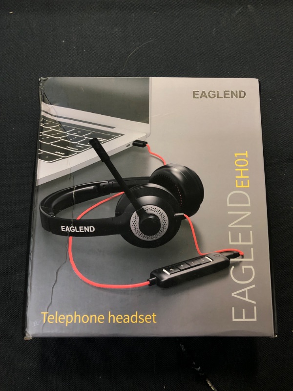 Photo 2 of USB Headset with Mic for PC, Over-Ear Computer Laptop Headphones with Noise Cancelling Microphone in-line Control for Home Office Online Class Skype Zoom
