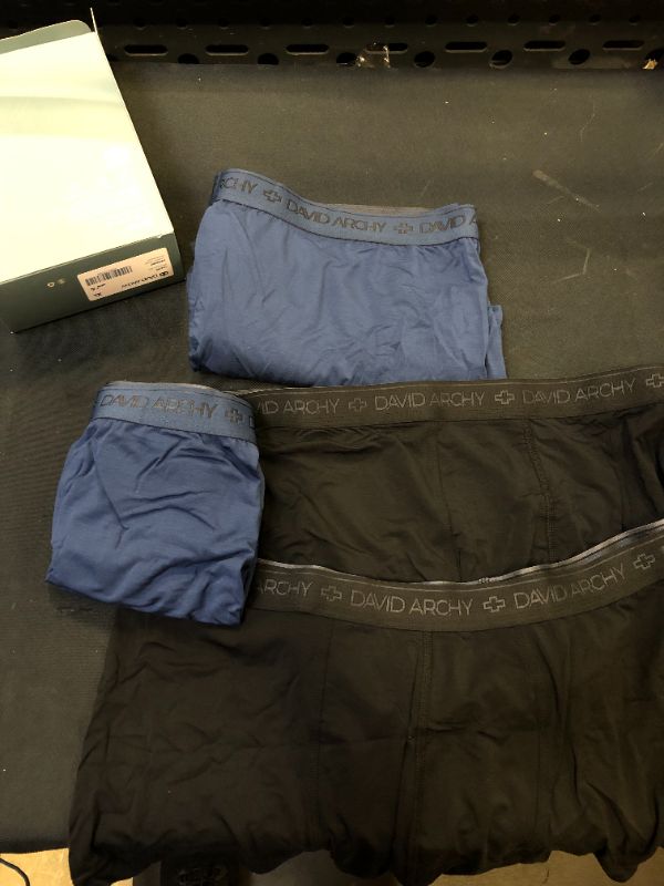 Photo 3 of DAVID ARCHY Men's Dual Pouch Underwear Micro Modal Trunks Separate Pouches with Fly 4 Pack. SIZE XL 
