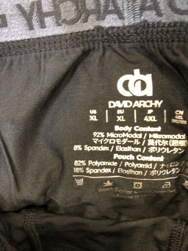 Photo 4 of DAVID ARCHY Men's Dual Pouch Underwear Micro Modal Trunks Separate Pouches with Fly 4 Pack. SIZE XL 
