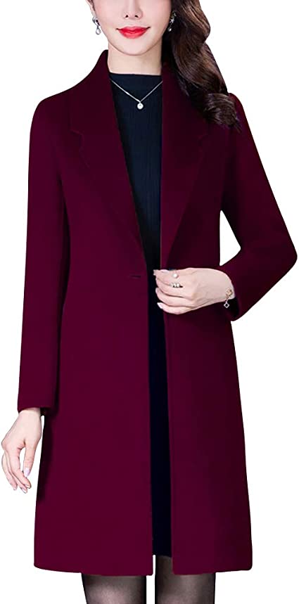 Photo 1 of Aprsfn Women's Elegant Mid-Length Slim Fit Wool Blend Coat Windproof Trench Coat. SIZE XL 
