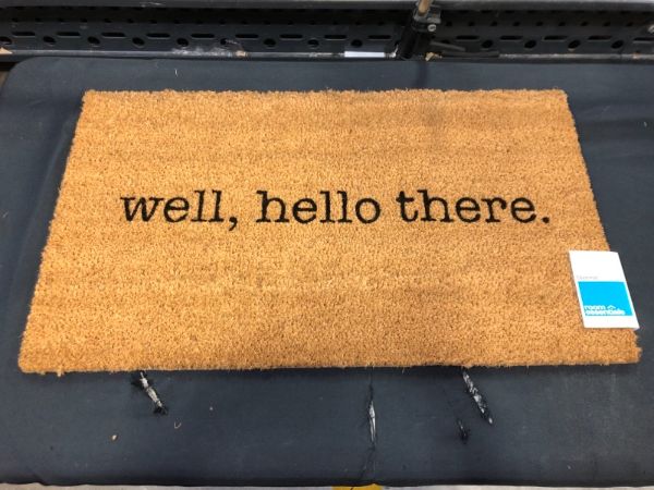 Photo 2 of 16" X 28 Well, Hello There Doormat - Black/Beige - Room Essentials™

