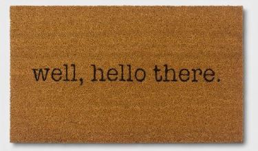 Photo 1 of 16" X 28 Well, Hello There Doormat - Black/Beige - Room Essentials™

