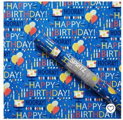 Photo 1 of "Happy Birthday" Script and Balloons Gift Wrapping Paper Blue - Spritz™
20 sq ft - 6 pcs 
