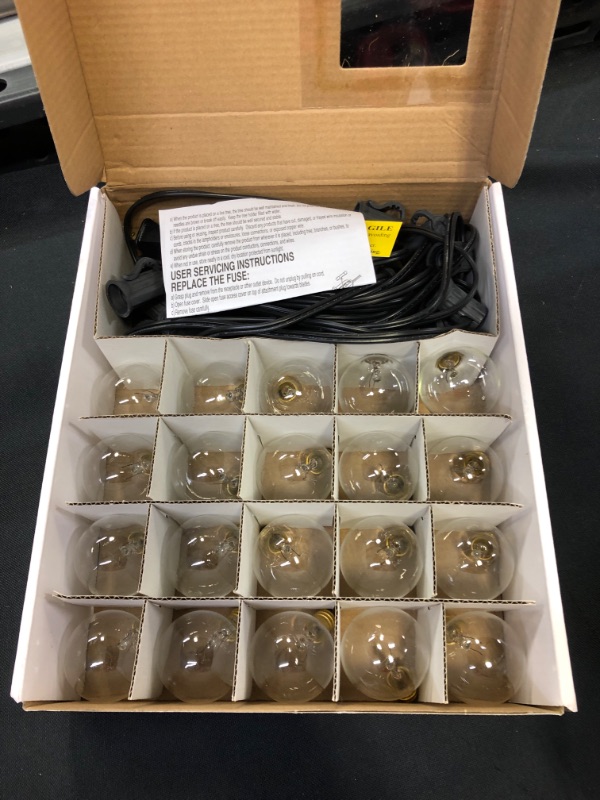 Photo 2 of 20ct Incandescent Outdoor String Lights G40 Clear Bulbs - Room Essentials™

