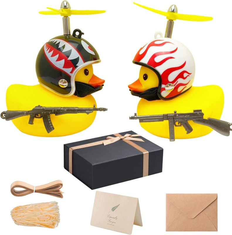 Photo 1 of  Car Duck Decoration Dashboard Yellow Rubber Duck for Car Ducks Toy Car Ornaments Cute Cool Duck with Light, Gift Set for Family, Friends and Children