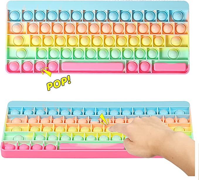 Photo 1 of  Jumbo Popitsfidgets Keyboard Toy, Big Bubble Press Pop Pops Popper it, Giant Huge Figetget Sensory Push Popits with Popping Sound for Autism ADHD ADD to Relieve Stress