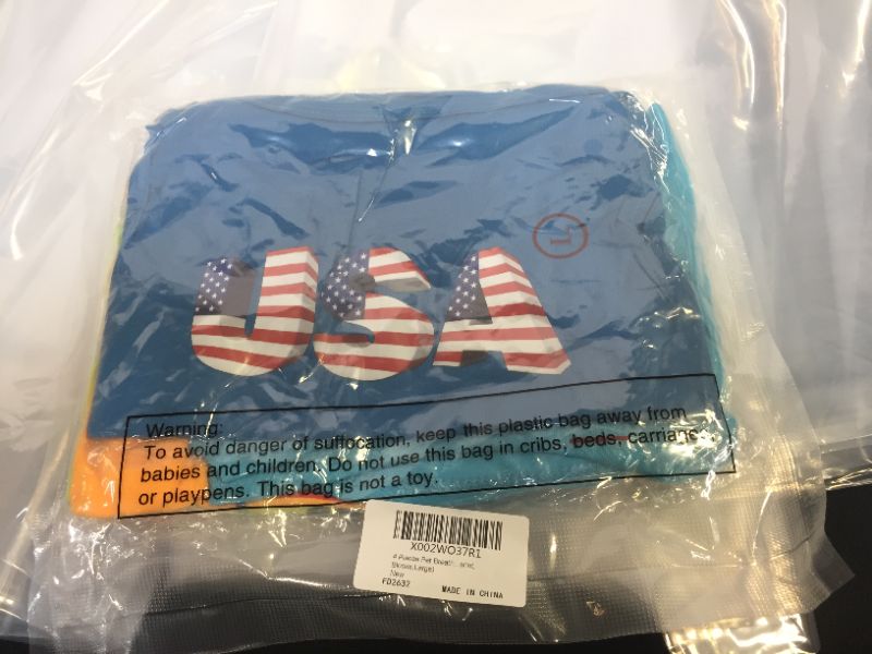 Photo 2 of 4 Pieces Pet Breathable Shirts Independence Day Dog Shirt Cute Printed Puppy T-Shirts Patriotic Pet Apparel Soft Puppy Clothes for 4th of July Pet Dog Cat Clothing (Footprint, Blocks,Large)
