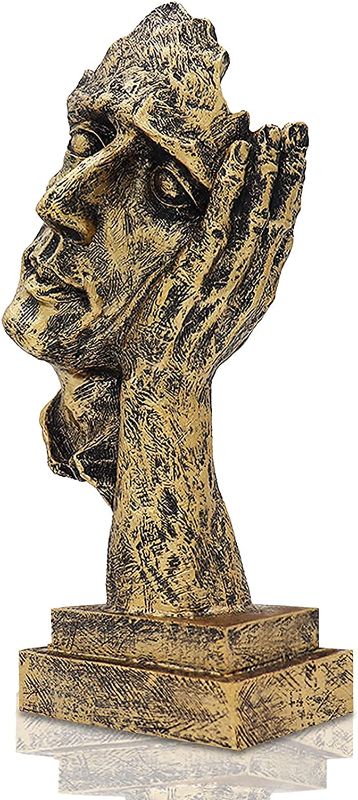 Photo 1 of aboxoo Thinker Statue,Home Decor Modern Living Room,Office Bookshelf Resin Sculptures Decorative,Creative Abstract Collectible Art Figurine for Piano Desktop 3.5"D x 5.9"W x 10.6"H

