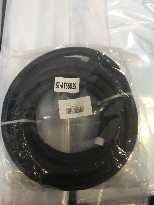 Photo 2 of 20FT 6AN Fuel Line Hose AN6 3/8" Black Nylon Stainless Steel Braided Universal CPE Tube Oil Fuel Gas Hose(Universal Black)
