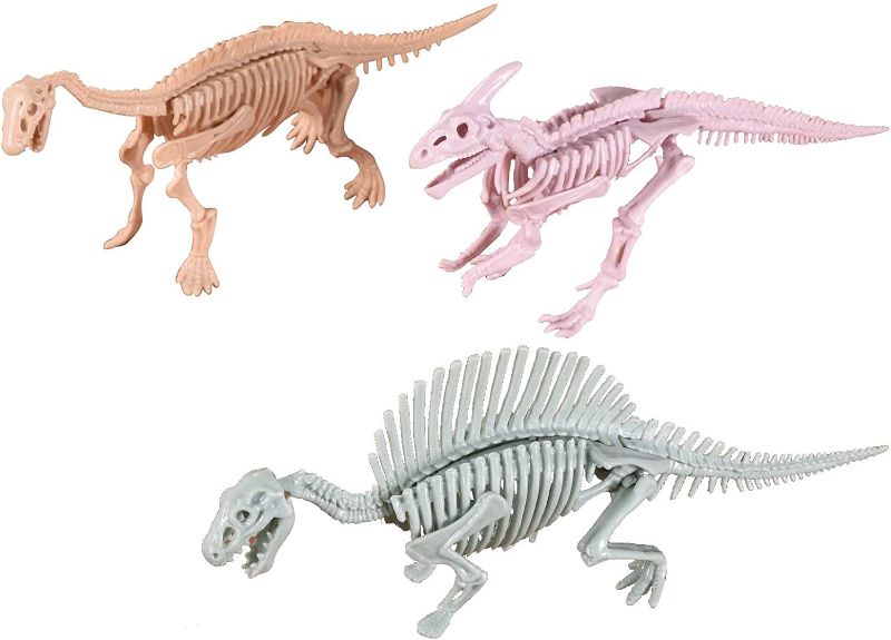 Photo 1 of Dinosaur Skeleton Model Puzzle Simulation Educational Toys Preschool Education Soft Non-Toxic PVC Material Gifts 3 Packs
