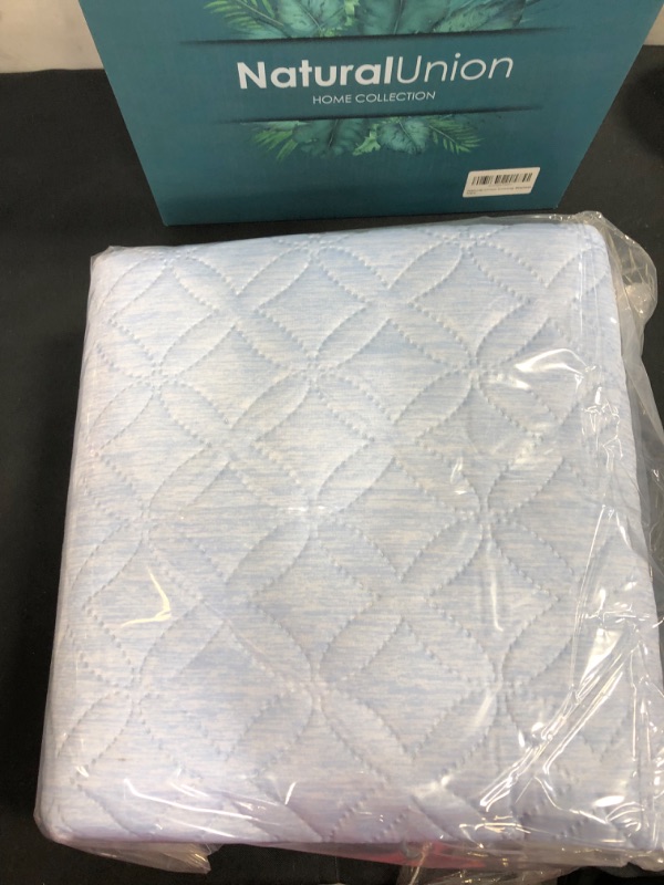 Photo 1 of  natural union home collection throw  blanket soft light blue 