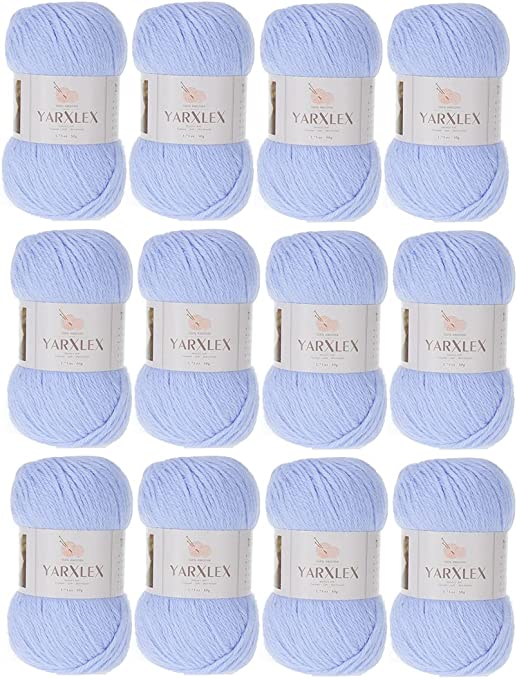 Photo 1 of YarXlex 100% Angora Wool Yarn for Crocheting, Luxurious and Soft Fluffy Hand Knitting Yarn - Lavender, 007 12 count 
