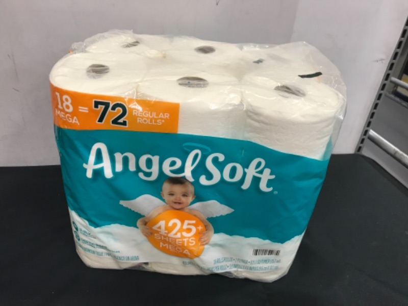 Photo 2 of Angel Soft Bathroom Tissue, Unscented, Mega Rolls, 2-Ply - 18 rolls