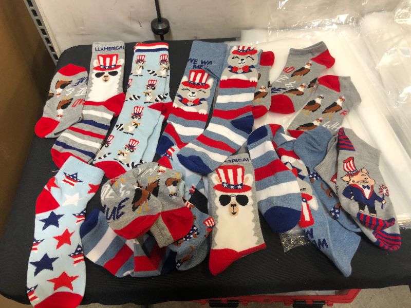 Photo 1 of ASSORTED CHRISTMAS SOCKS BAG LOT, VARIOUS SIZES SOLD AS IS