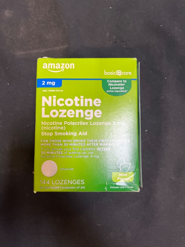 Photo 2 of Amazon Basic Care Nicotine Polacrilex Lozenge EXP 02.2024