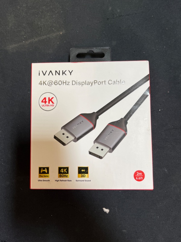 Photo 2 of DisplayPort Cable, iVANKY DP to DP Cable 1.2, Flexible Display Port Cable 6.6ft, Support 4K@60Hz, 2K@165Hz, FreeSync G-Sync, DisplayPort to DisplayPort Cable Compatible Laptop, PC, Gaming Monitor, TV
