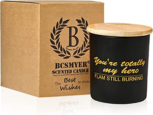 Photo 1 of BCSymer Man Scented Candles Best Aromatherapy Candle as Scented Candles Gifts for Men Premium Lavender and Jasmine Manly Scented Candles for Men with Matte Black Glass

